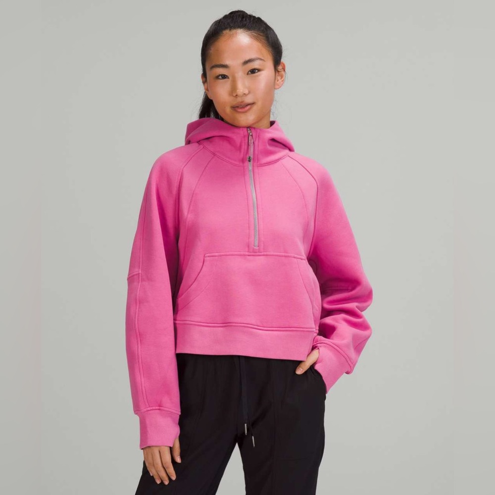 COPY - NWOT💖 PINK BLOSSOM SCUBA 1/2 ZIP LULULEMON CROPPED HOODIE